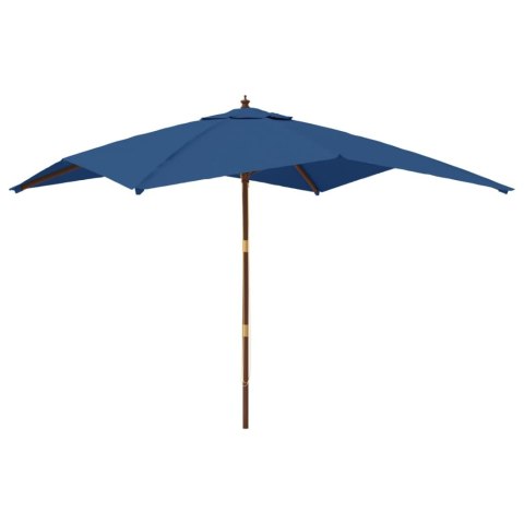PARASOL OGRODOWY NA DREWNIANYM SŁUPKU LAZUROWY 300X300X273CM