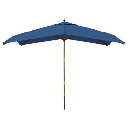 PARASOL OGRODOWY NA DREWNIANYM SŁUPKU LAZUROWY 300X300X273CM