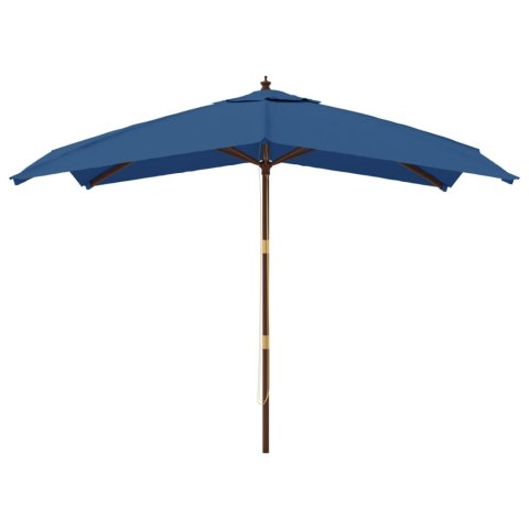 PARASOL OGRODOWY NA DREWNIANYM SŁUPKU LAZUROWY 300X300X273CM