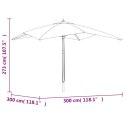 PARASOL OGRODOWY NA DREWNIANYM SŁUPKU LAZUROWY 300X300X273CM