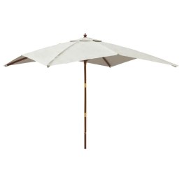 PARASOL OGRODOWY NA DREWNIANYM SŁUPKU PIASKOWY 300X300X273CM