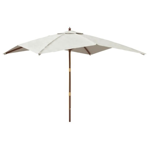PARASOL OGRODOWY NA DREWNIANYM SŁUPKU PIASKOWY 300X300X273CM