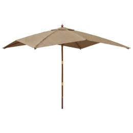 PARASOL OGRODOWY NA DREWNIANYM SŁUPKU TAUPE 300X300X273CM