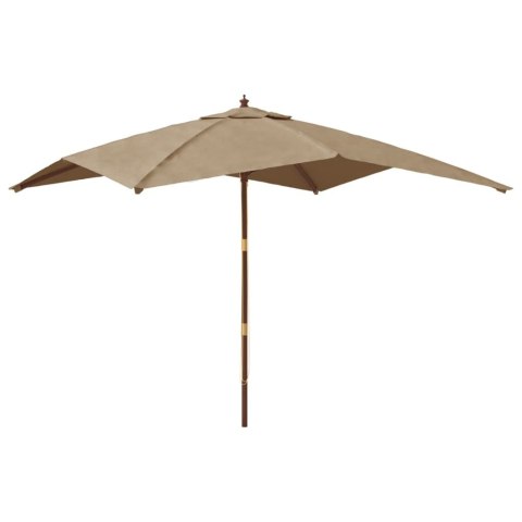 PARASOL OGRODOWY NA DREWNIANYM SŁUPKU TAUPE 300X300X273CM