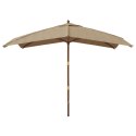 PARASOL OGRODOWY NA DREWNIANYM SŁUPKU TAUPE 300X300X273CM