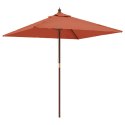 PARASOL OGRODOWY NA DREWNIANYM SŁUPKU TERAKOTA 198X198X231CM