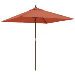 PARASOL OGRODOWY NA DREWNIANYM SŁUPKU TERAKOTA 198X198X231CM