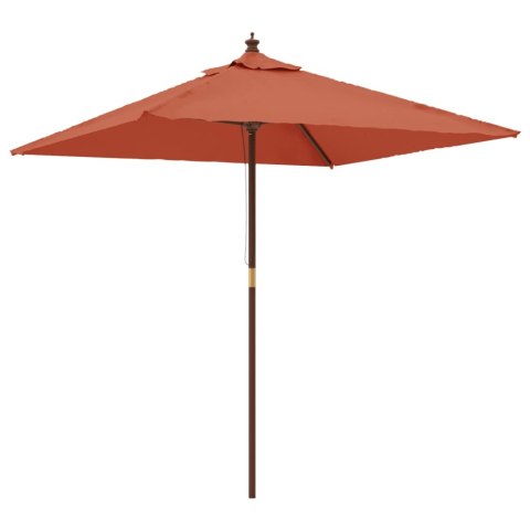 PARASOL OGRODOWY NA DREWNIANYM SŁUPKU TERAKOTA 198X198X231CM