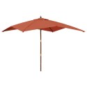 PARASOL OGRODOWY NA DREWNIANYM SŁUPKU TERAKOTA 300X300X273CM