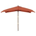 PARASOL OGRODOWY NA DREWNIANYM SŁUPKU TERAKOTA 300X300X273CM