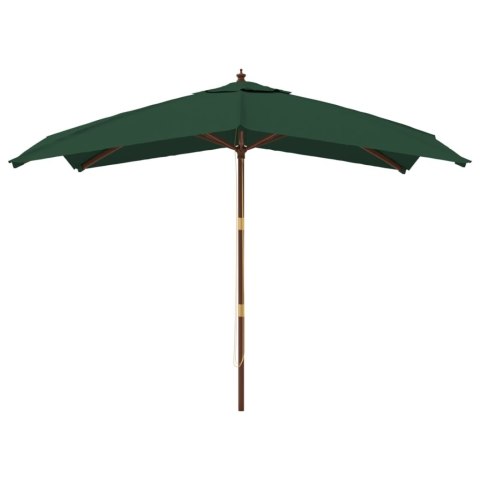 PARASOL OGRODOWY NA DREWNIANYM SŁUPKU ZIELONY 300X300X273CM