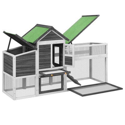 KURNIK SZARY 186,5X58,5X113CM DREWNO SOSNOWE