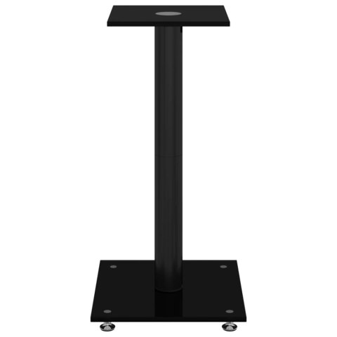 STOJAKI POD GŁOŚNIKI 2 SZT CZARNE SZKŁO HARTOWANE 1 SŁUPEK