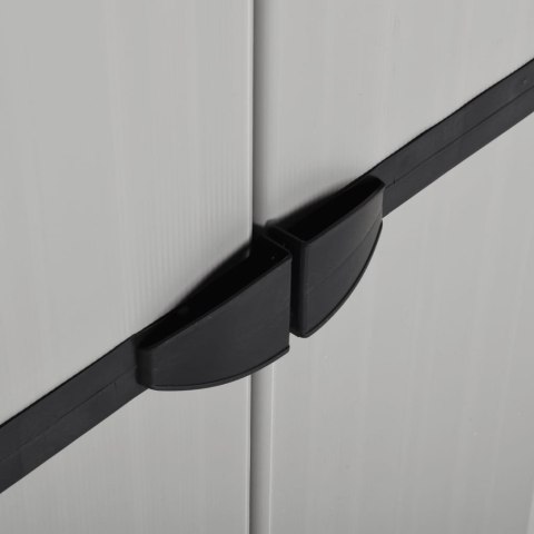 SZAFA OGRODOWA Z 3 PÓŁKAMI SZARO-CZARNA 68X40X168CM