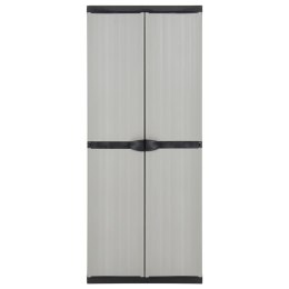 SZAFA OGRODOWA Z 3 PÓŁKAMI SZARO-CZARNA 68X40X168CM