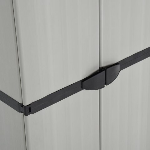 SZAFA OGRODOWA Z 3 PÓŁKAMI SZARO-CZARNA 68X40X168CM