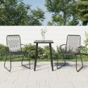 KRZESŁA OGRODOWE 2 SZT CZARNE 58X59X85,5CM RATTAN PVC