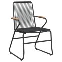 KRZESŁA OGRODOWE 2 SZT CZARNE 58X59X85,5CM RATTAN PVC