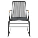 KRZESŁA OGRODOWE 2 SZT CZARNE 58X59X85,5CM RATTAN PVC