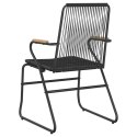 KRZESŁA OGRODOWE 2 SZT CZARNE 58X59X85,5CM RATTAN PVC