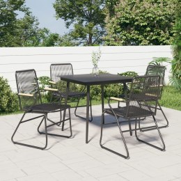 KRZESŁA OGRODOWE 4 SZT CZARNE 58X59X85,5CM RATTAN PVC