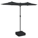 PARASOL OGRODOWY PODWÓJNY Z LED ANTRACYTOWY 316X240CM