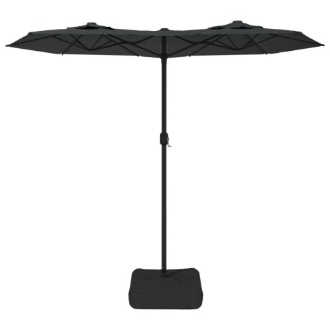PARASOL OGRODOWY PODWÓJNY Z LED ANTRACYTOWY 316X240CM