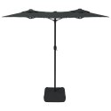 PARASOL OGRODOWY PODWÓJNY Z LED ANTRACYTOWY 316X240CM