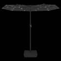 PARASOL OGRODOWY PODWÓJNY Z LED ANTRACYTOWY 316X240CM