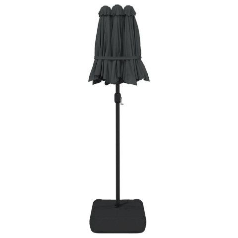 PARASOL OGRODOWY PODWÓJNY Z LED ANTRACYTOWY 316X240CM