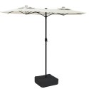 PARASOL OGRODOWY PODWÓJNY Z LED PIASKOWA BIEL 316X240CM