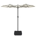 PARASOL OGRODOWY PODWÓJNY Z LED PIASKOWA BIEL 316X240CM
