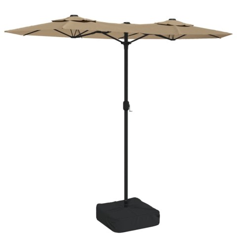 PARASOL OGRODOWY PODWÓJNY Z LED TAUPE 316X240CM