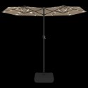 PARASOL OGRODOWY PODWÓJNY Z LED TAUPE 316X240CM