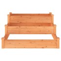 PODWYŻSZONA RABATA BRĄZOWA 120X120X56CM DREWNO JODŁOWE