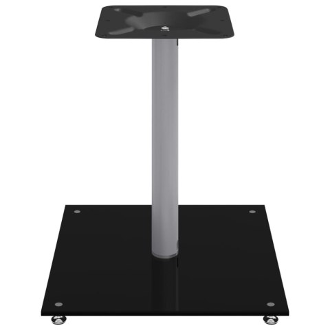 STOJAKI POD GŁOŚNIKI 2 SZT CZARNO-SREBRNE SZKŁO HARTOWANE