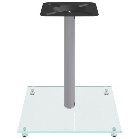 STOJAKI POD GŁOŚNIKI 2 SZT SREBRNE SZKŁO HARTOWANE 1 SŁUPEK