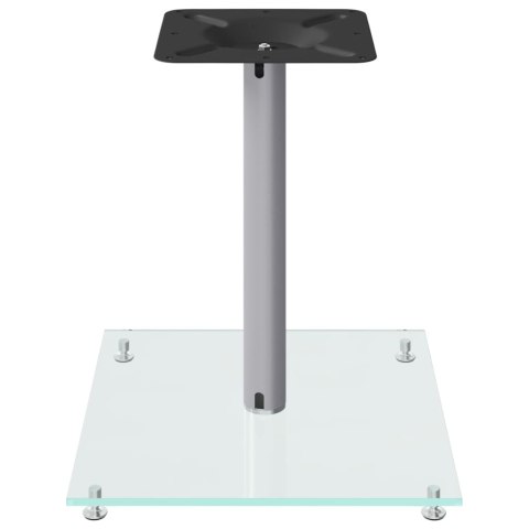 STOJAKI POD GŁOŚNIKI 2 SZT SREBRNE SZKŁO HARTOWANE 1 SŁUPEK