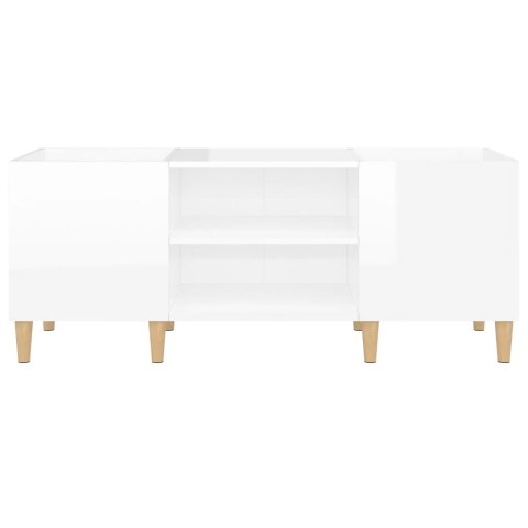 SZAFKA NA PŁYTY WINYLOWE POŁYSK BIAŁA 121X38X48CM