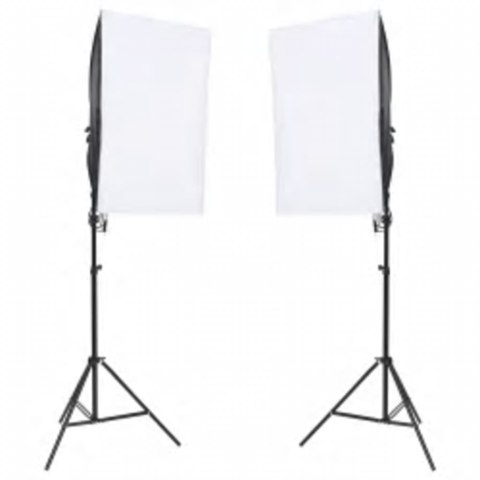 FOTOGRAFICZNY ZESTAW STUDYJNY Z LAMPAMI I TŁEM