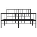 METALOWA RAMA ŁÓŻKA Z WEZGŁOWIEM I ZANÓŻKIEM CZARNA 120X190CM