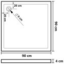 BRODZIK PRYSZNICOWY Z WYPUSTKAMI BIAŁY 90X90X4CM ABS