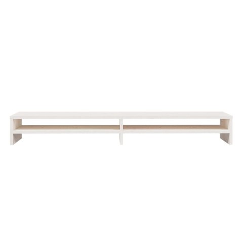PODSTAWKA NA MONITOR BIAŁA 100X24X13CM DREWNO SOSNOWE