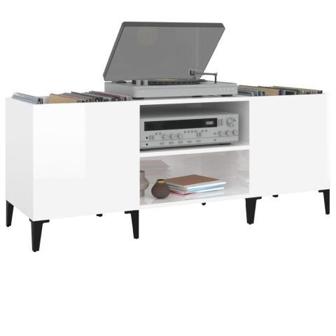 SZAFKA NA PŁYTY POŁYSK BIAŁA 121X38X48CM