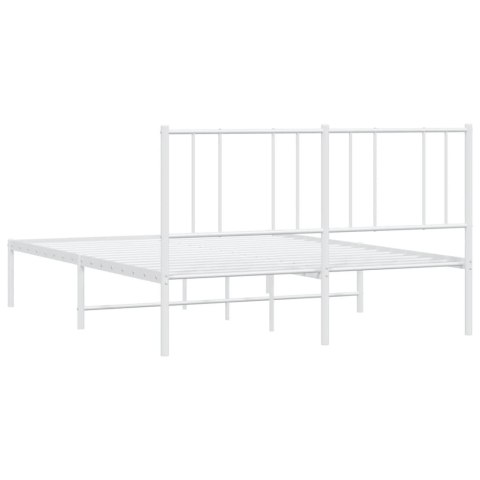 METALOWA RAMA ŁÓŻKA Z WEZGŁOWIEM BIAŁA 120X190CM