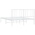 METALOWA RAMA ŁÓŻKA Z WEZGŁOWIEM BIAŁA 120X200CM
