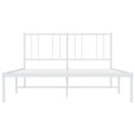 METALOWA RAMA ŁÓŻKA Z WEZGŁOWIEM BIAŁA 135X190CM
