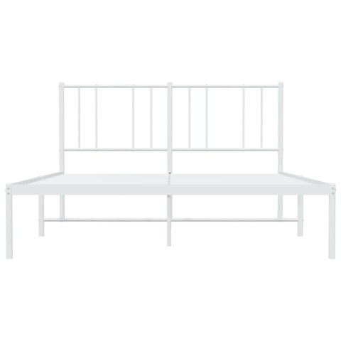 METALOWA RAMA ŁÓŻKA Z WEZGŁOWIEM BIAŁA 135X190CM