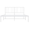 METALOWA RAMA ŁÓŻKA Z WEZGŁOWIEM BIAŁA 140X200CM