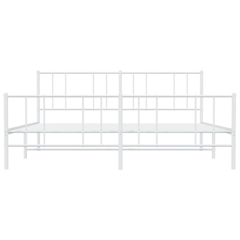 METALOWA RAMA ŁÓŻKA BIAŁA 193X203CM